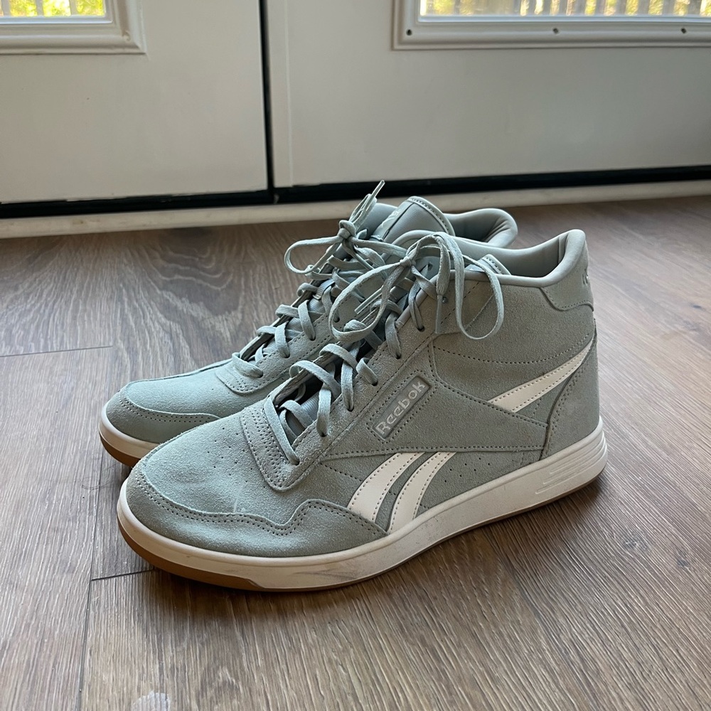 Women’s Size 10 Reebok Light Sage Green High-Top Sneakers (Hardly Worn)